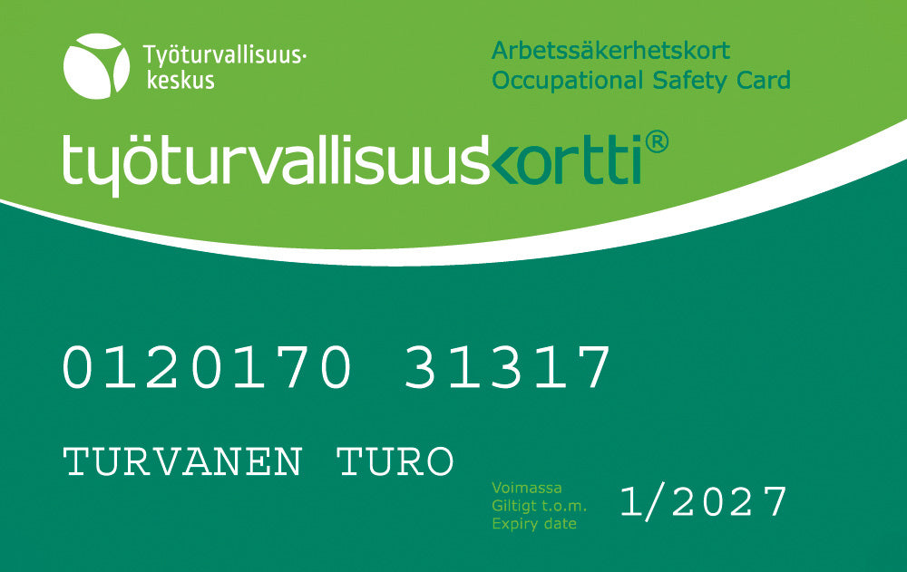 Työturvallisuuskortti® 4h kertaus perjantaisin klo 07-11